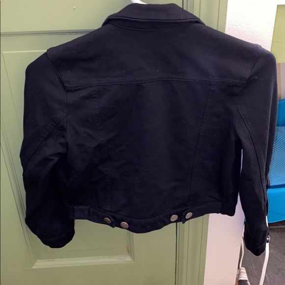 women’s black jean jacket - Picture 2 of 2